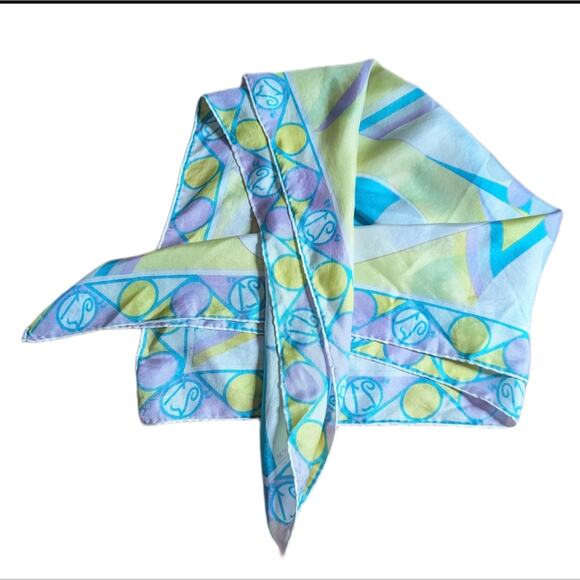 Vintage Jack & Charles The "21" Club NYC Restaurant Silk Multicolor Scarf 30"